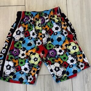 Playful Soccer Print Kids Shorts